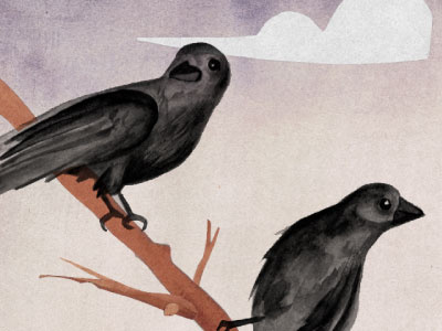 Crow Illustration birds crow illustration watercolor wip