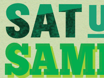 Saturday Sampler Poster illustrator texture typography wip