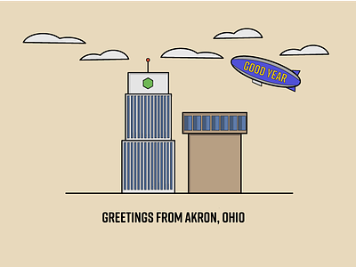 Greetings From Akron akron blimp buildings ohio