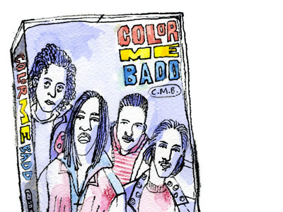 Color Me Badd cassette color me badd hand drawn illustration ink liz starin watercolor