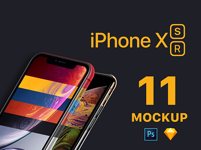 iPhone XS, XR Mockup for Photoshop and Sketch