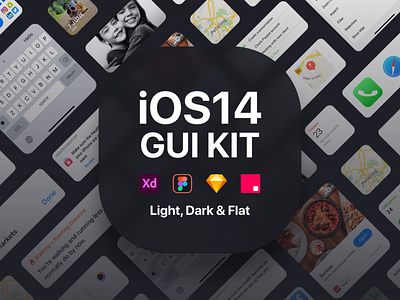 iOS14 GUI KIT adobe xd adobexd app kit design figma gui invision iphone mockups prototype sketch template wireframe xd