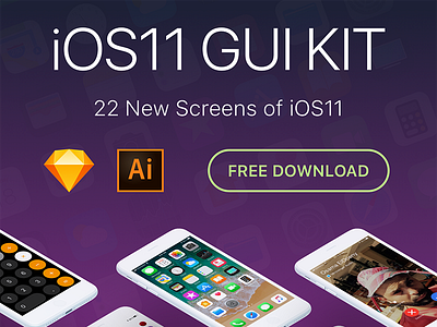 iOS11 GUI KIT Illustrator Sketch XD