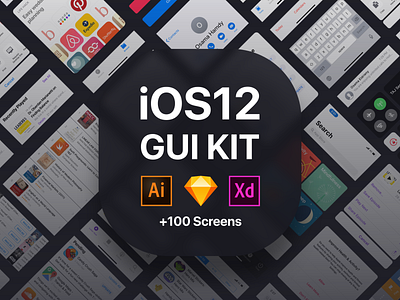 iOS12 GUI KIT app design app template apps gui illustrator kit ios ios12 iphone app kit sketch kit template ui kit xd kit