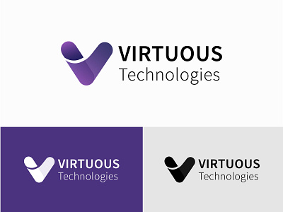 virtuous tehnologies logo branding colorful design design iconography illustration logo typography uidesign vector visual design