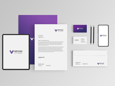 virtuous stationary branding colorful design design icon iconography illustration logo typography vector visual design