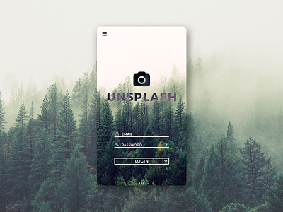 Unsplash app design concept: Login screen app login mobile photography ui unsplash