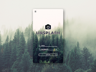 Unsplash app design concept: Login screen