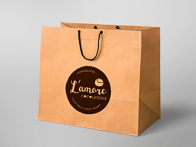 Branding done for Homemade Chocolates - L'amore Cocolaterie badge branding chocolates design logo sweet