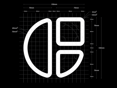 Hayt Logo v3 w/ Dimensions alignment brand dimensions grid initials lettering logo personal precision
