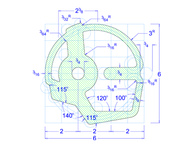 CAD Logo w/ Dimensions fractions geometry grid helmut logo measuring ocd robo robot square
