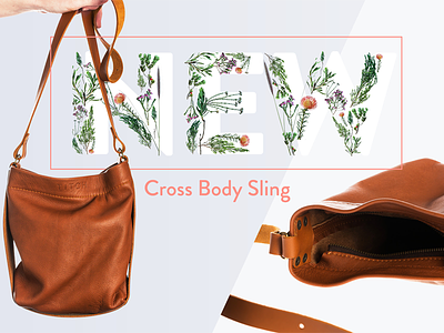 Titch Online Shop - New Range Banner banner digital design floral graphic design handbag leather website