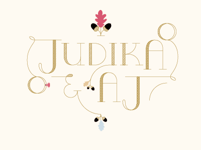 Judika & AJ wedding ID identity logo typography vintage wedding