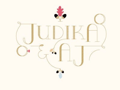 Judika & AJ wedding ID typography wedding vintage identity logo