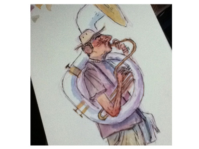 Tubawatercolor tuba watercolor