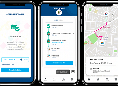 Order Tracking UI illustrator mobile app visual design