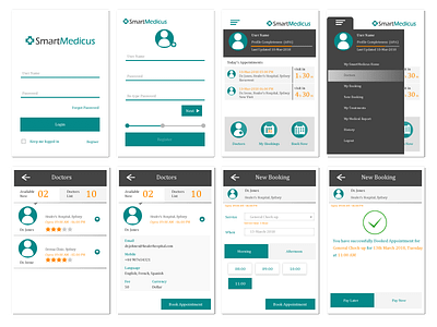 Doctors Booking App booking docots detail login mobile app vector