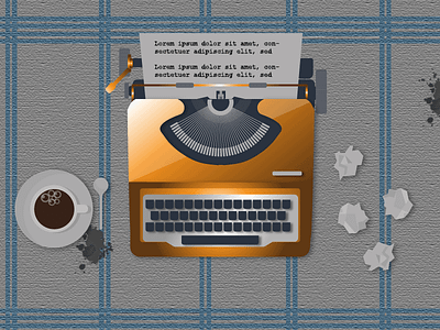 Typewriter With Coffee