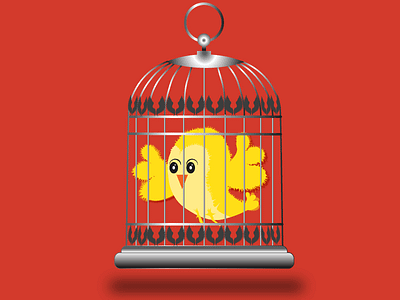 Bird In Cage bird bird cage cage illustrator vector