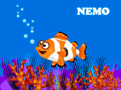 Nemo coral fish illustrator nemo sea vector