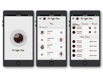 Coffee App coffee mobile app illustrator vector