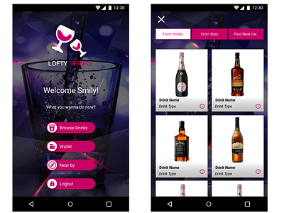 Wine App bar app mobile app mobile app experience online purchase wine app