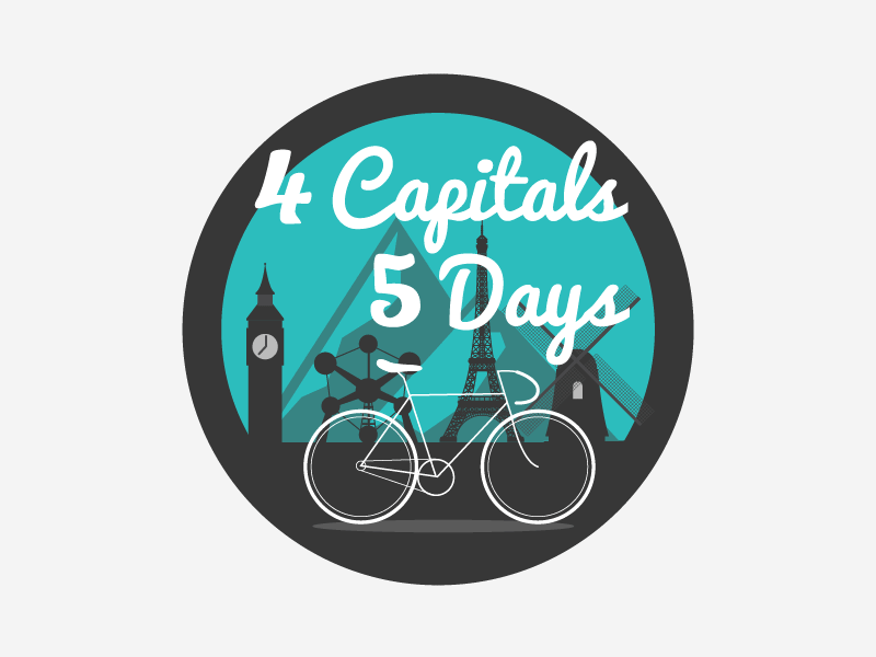 4 Capitals 5 Days animated bike charity circle logo