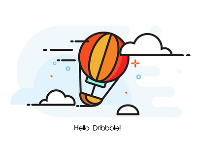 Hot air balloon icon design.