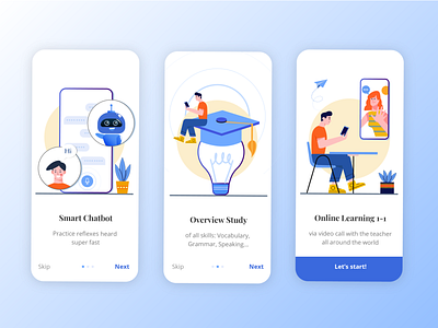 Education Onboarding UI app education education app illustration iphone x mobile mobile ui onboarding ui walkthrough