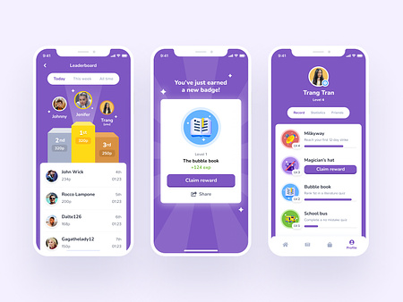 Gamification education app by Trang Tran on Dribbble