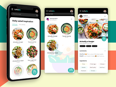 SaRaDa food food app like mobile mobile ui profile tags