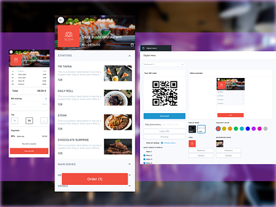 Digital menu branding design mobile product saas ui ux