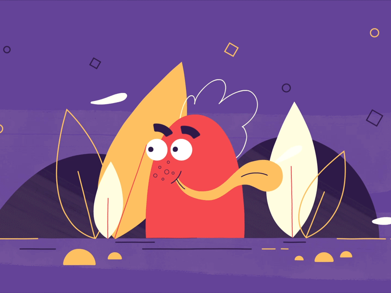 A bit windy after effect character character animation character design colour framebyframe gif motion design motiondesignschool plants