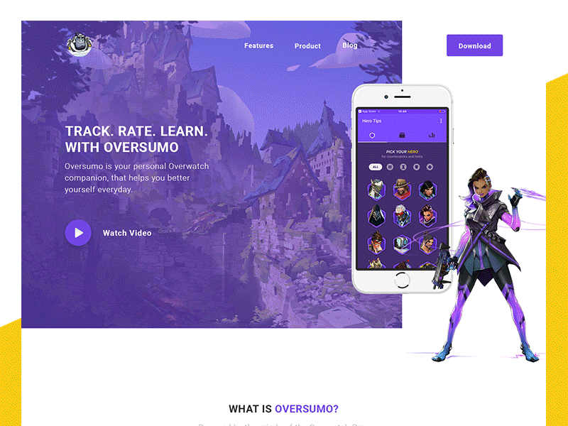 eSports App Headers esports gaming header overwatch purple ui ux web design website