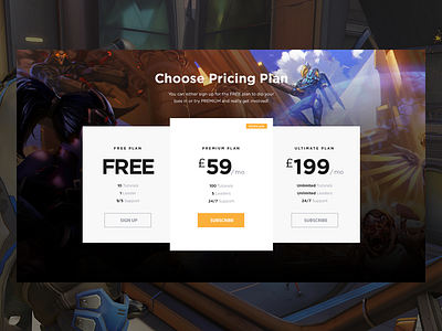 esports Pricing Plan gaming overwatch pricing ui ux web web design