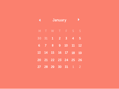 Calendar calendar flat month view
