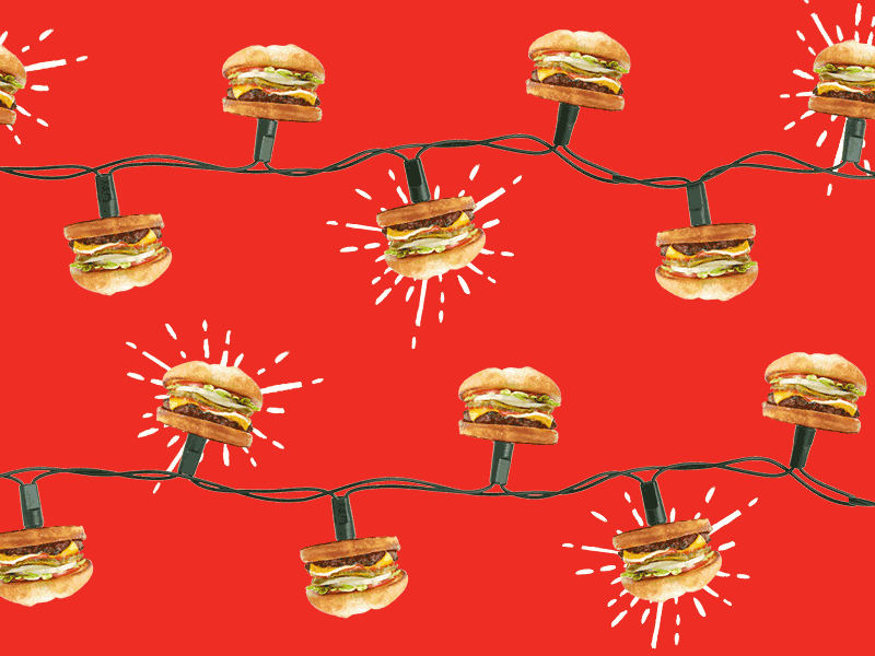 Blinking Burgers animation blink burger christmas gif halo burger lights red
