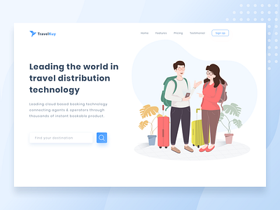 Exploration Travel Website design flat illustration landing page typography ui vector website