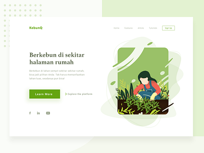 Gardening Website design flat homepage illustration illustrations landing page typography ui ux vector web website