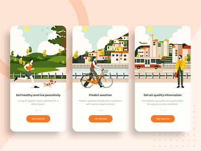 Onboarding Screen for Air Quality App design flat illustration illustrations mobile app mobile design onboard onboarding illustration onboarding ui typography ui ui ux uidesign ux vector