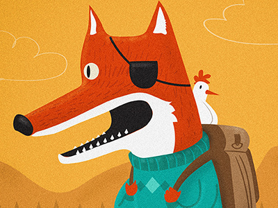 The fox and the chicken chicken cover fox illustration