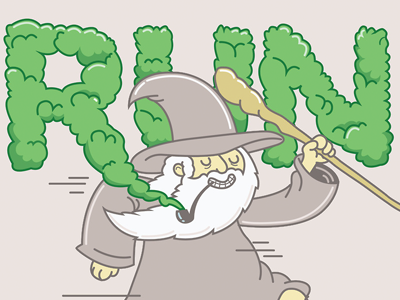 Gandalf funny illustration lotr magic parody run