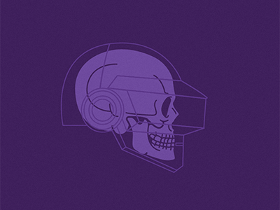 Thomas daft punk electronic illustration music purple skull thomas
