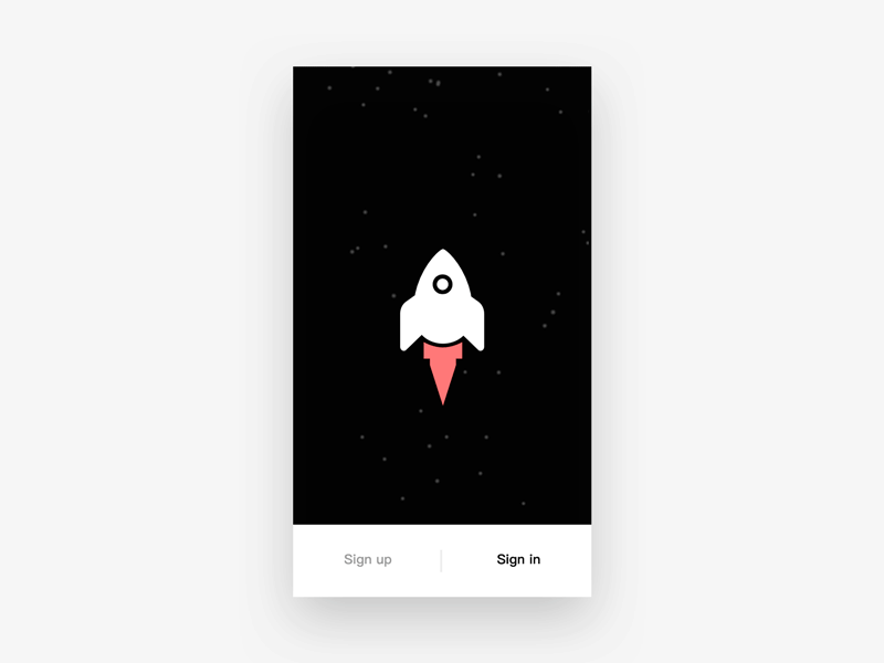 Sign in II interactive ux ui icon illustration rocket c4d typography color animation interactive gif