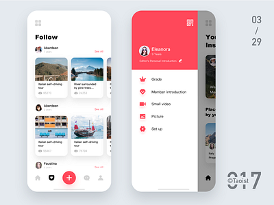 Daily exercise 017 app clean color concept design gradient homepage icon ios mobile red redesign ui ux white