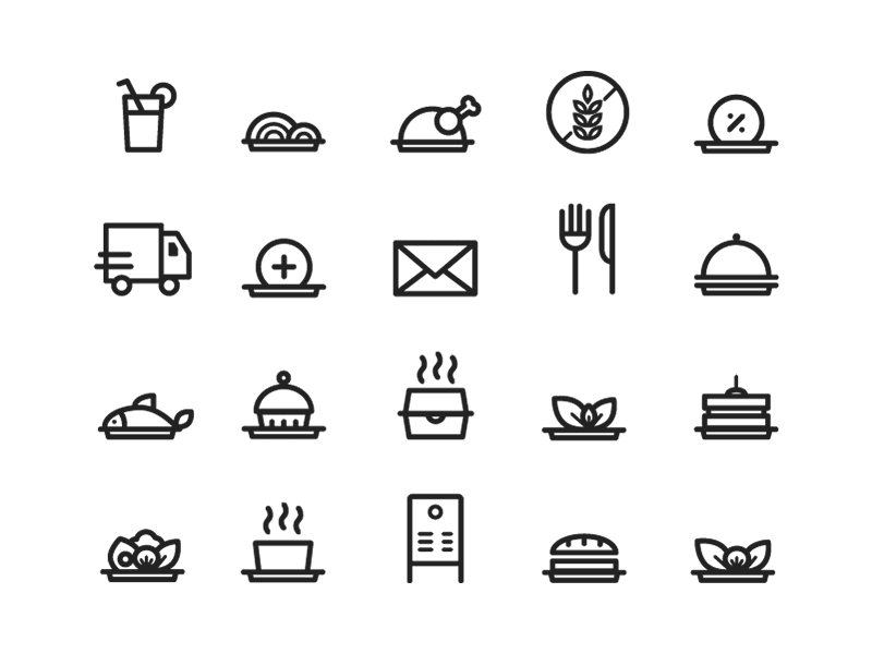 Food Icon Set food icon icon design illustration line restaurant vector