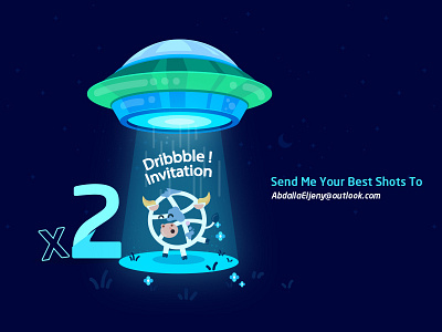 x2 Dribbble Invites dribbble dribbble invitation dribbble invites illustration invation invites space x2 dribbble invites