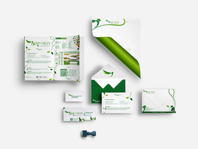 Green Nature | Printing card design envelop green green nature illustration letter head logo print stamp typography