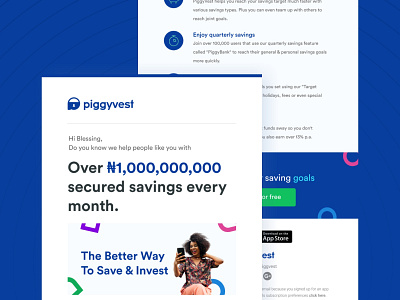 Email Redesign - A case study for Piggyvest design email design email template ui design uiux vector