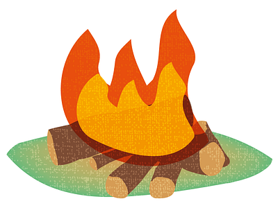 Campfire artwork digital illustration